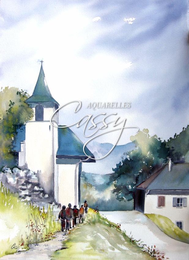 Eglise de Vallorcine 51 cm X 36 cm